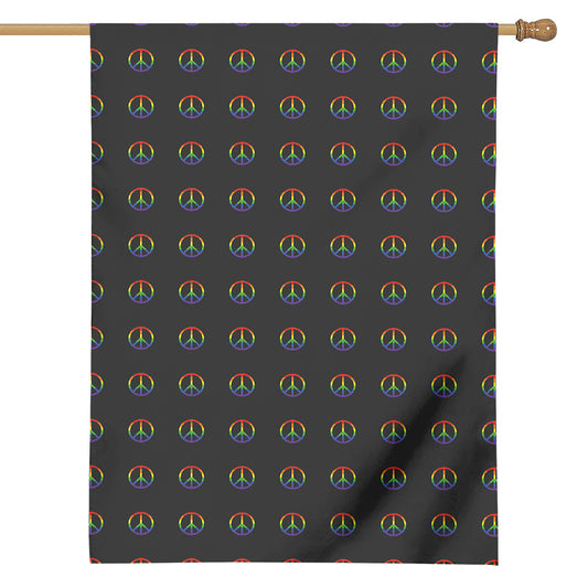 Rainbow LGBT Peace Sign Pattern Print House Flag