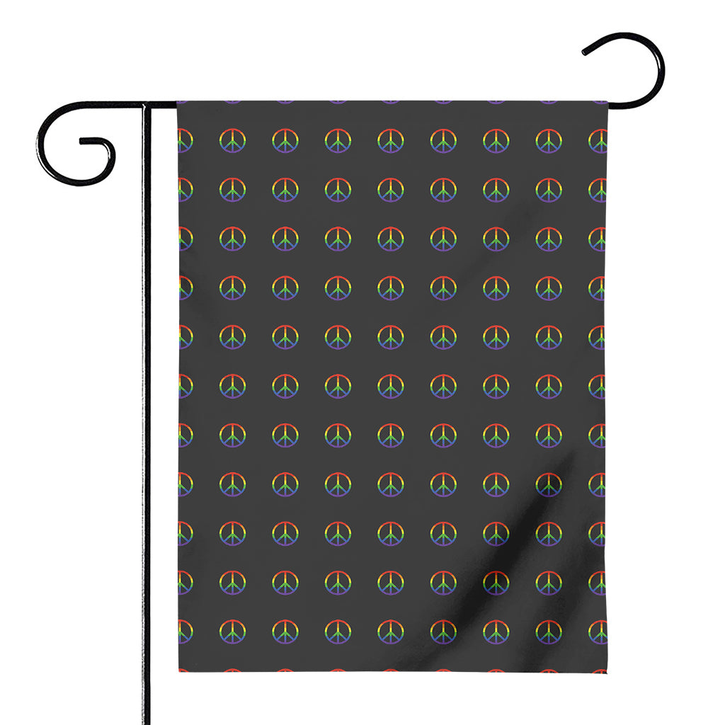 Rainbow LGBT Peace Sign Pattern Print House Flag