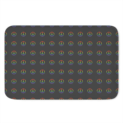 Rainbow LGBT Peace Sign Pattern Print Indoor Door Mat