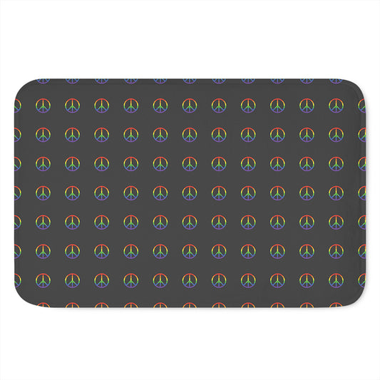 Rainbow LGBT Peace Sign Pattern Print Indoor Door Mat