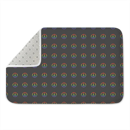 Rainbow LGBT Peace Sign Pattern Print Indoor Door Mat