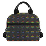 Rainbow LGBT Peace Sign Pattern Print Insulated Lunch Bag