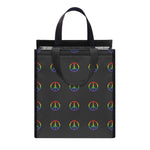 Rainbow LGBT Peace Sign Pattern Print Insulated Lunch Tote