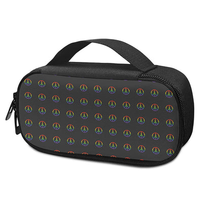 Rainbow LGBT Peace Sign Pattern Print Insulin Cooler Travel Case