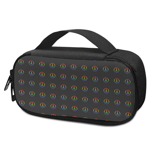 Rainbow LGBT Peace Sign Pattern Print Insulin Cooler Travel Case