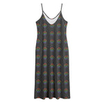 Rainbow LGBT Peace Sign Pattern Print Jersey Midi Cami Dress