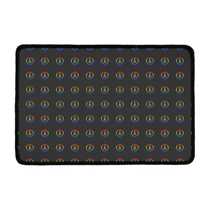 Rainbow LGBT Peace Sign Pattern Print Kitchen Mat