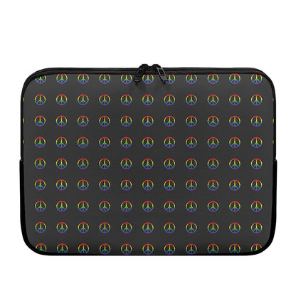 Rainbow LGBT Peace Sign Pattern Print Laptop Sleeve