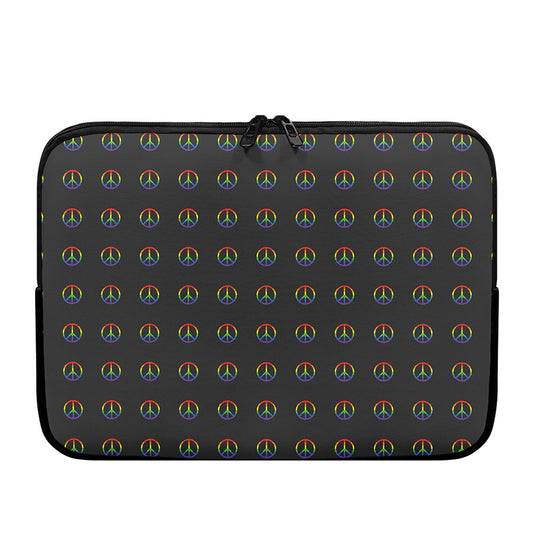 Rainbow LGBT Peace Sign Pattern Print Laptop Sleeve