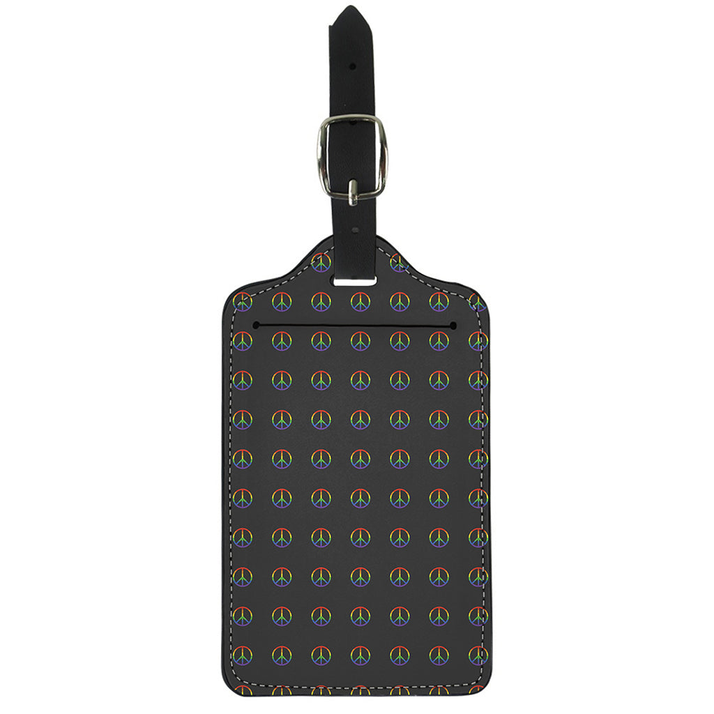Rainbow LGBT Peace Sign Pattern Print Luggage Tag