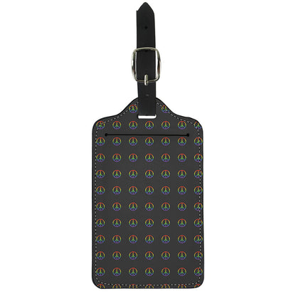 Rainbow LGBT Peace Sign Pattern Print Luggage Tag