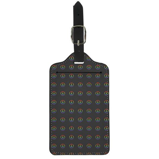 Rainbow LGBT Peace Sign Pattern Print Luggage Tag