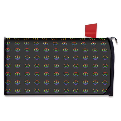 Rainbow LGBT Peace Sign Pattern Print Mailbox Cover