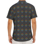 Rainbow LGBT Peace Sign Pattern Print Men's Deep V-Neck Shirt