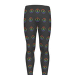 Rainbow LGBT Peace Sign Pattern Print Men's leggings