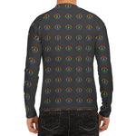Rainbow LGBT Peace Sign Pattern Print Men's Long Sleeve Rash Guard