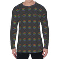 Rainbow LGBT Peace Sign Pattern Print Men's Long Sleeve T-Shirt