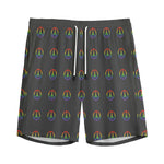 Rainbow LGBT Peace Sign Pattern Print Men's Sports Shorts