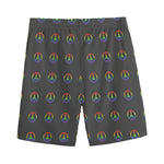 Rainbow LGBT Peace Sign Pattern Print Men's Sports Shorts