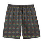 Rainbow LGBT Peace Sign Pattern Print Men's Swim Trunks