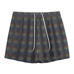 Rainbow LGBT Peace Sign Pattern Print Mesh Shorts