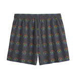 Rainbow LGBT Peace Sign Pattern Print Mesh Shorts