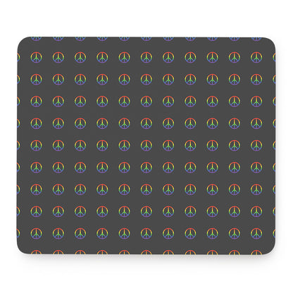 Rainbow LGBT Peace Sign Pattern Print Mouse Pad