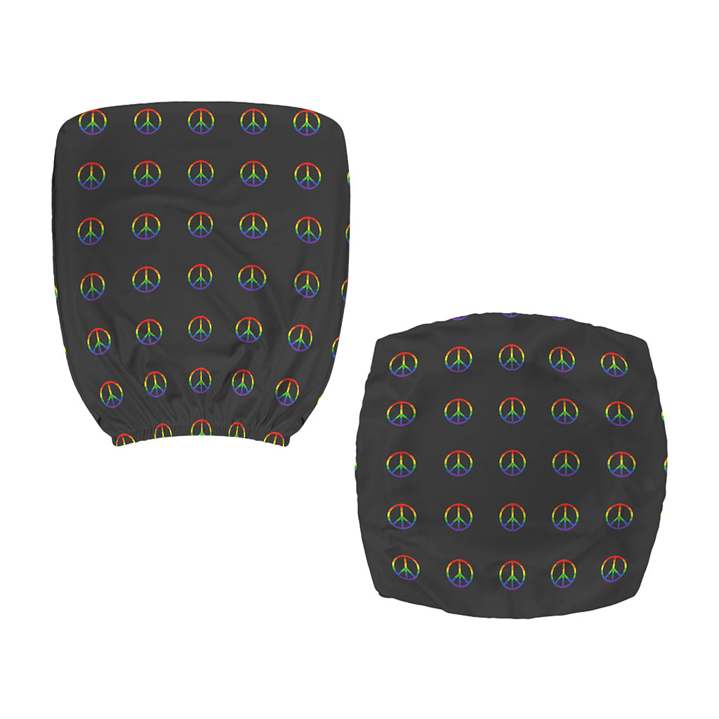 Rainbow LGBT Peace Sign Pattern Print Office Chair Cover