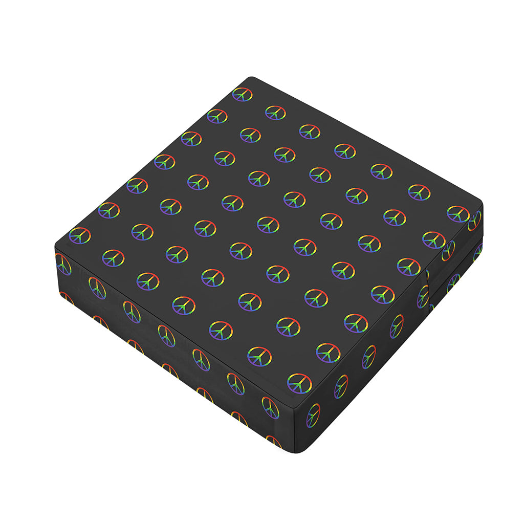 Rainbow LGBT Peace Sign Pattern Print Outdoor Seat Cushion Cover