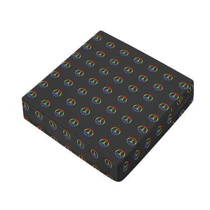 Rainbow LGBT Peace Sign Pattern Print Outdoor Seat Cushion Cover