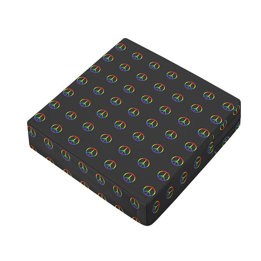 Rainbow LGBT Peace Sign Pattern Print Outdoor Seat Cushion Cover