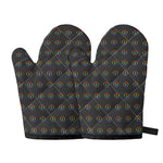 Rainbow LGBT Peace Sign Pattern Print Oven Mitts