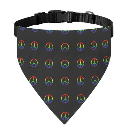 Rainbow LGBT Peace Sign Pattern Print Over The Collar Dog Bandana