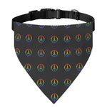 Rainbow LGBT Peace Sign Pattern Print Over The Collar Dog Bandana