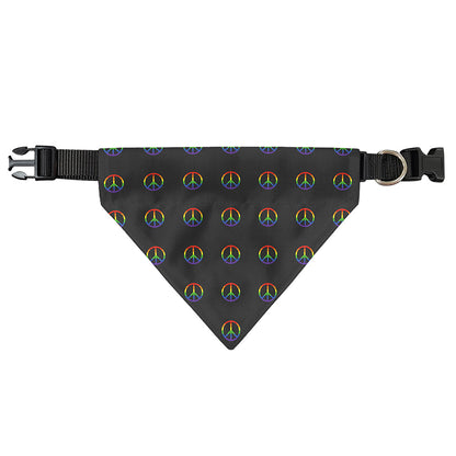 Rainbow LGBT Peace Sign Pattern Print Over The Collar Dog Bandana