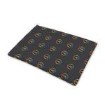 Rainbow LGBT Peace Sign Pattern Print Pet Cooling Mat Cover