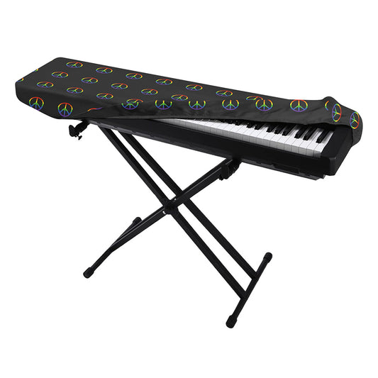 Rainbow LGBT Peace Sign Pattern Print Piano Keyboard Cover