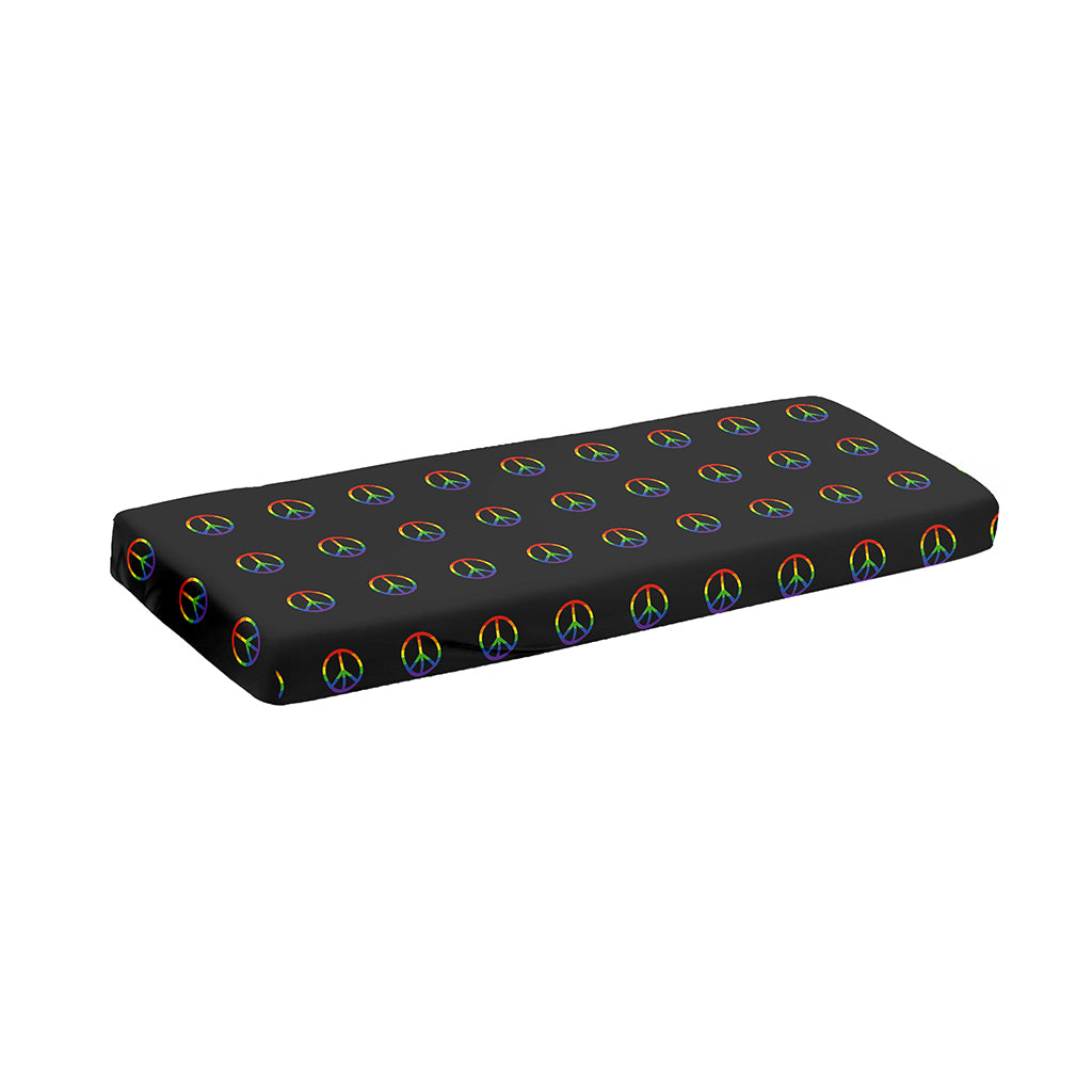 Rainbow LGBT Peace Sign Pattern Print Piano Keyboard Cover