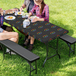 Rainbow LGBT Peace Sign Pattern Print Picnic Table Cover