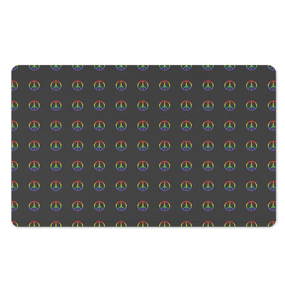 Rainbow LGBT Peace Sign Pattern Print Polyester Doormat