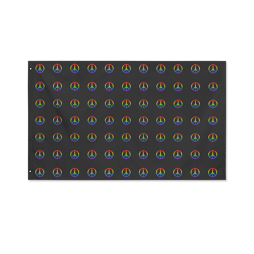 Rainbow LGBT Peace Sign Pattern Print Polyester Flag