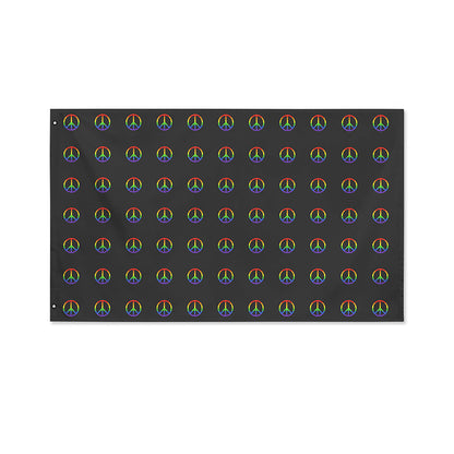 Rainbow LGBT Peace Sign Pattern Print Polyester Flag