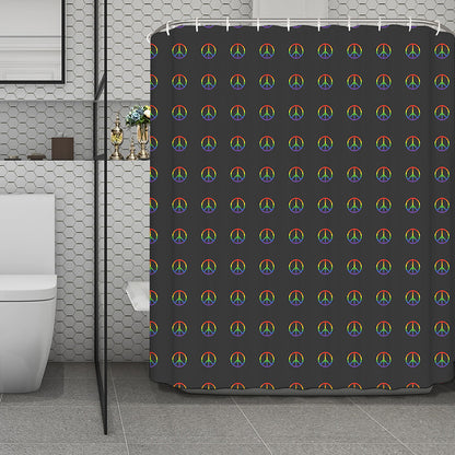 Rainbow LGBT Peace Sign Pattern Print Polyester Shower Curtain