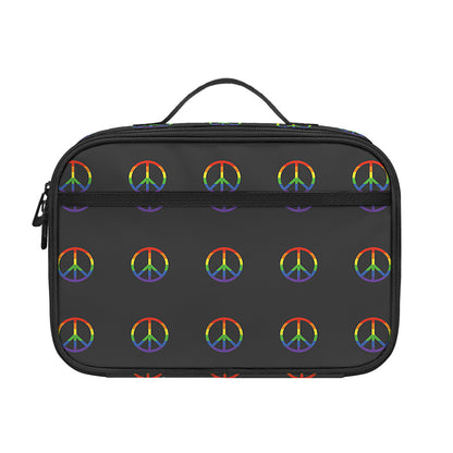 Rainbow LGBT Peace Sign Pattern Print Portable Lunch Bag