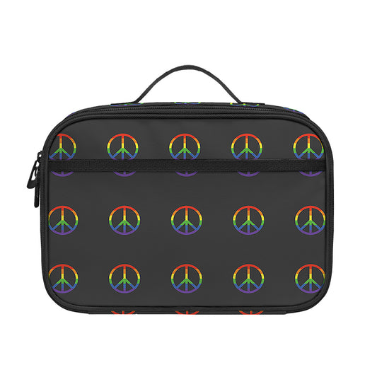 Rainbow LGBT Peace Sign Pattern Print Portable Lunch Bag
