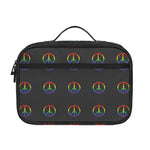 Rainbow LGBT Peace Sign Pattern Print Portable Lunch Bag