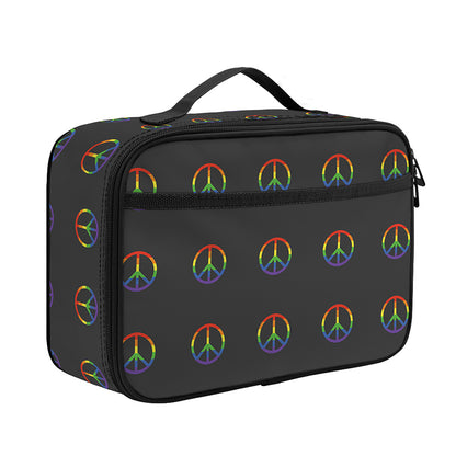 Rainbow LGBT Peace Sign Pattern Print Portable Lunch Bag