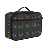 Rainbow LGBT Peace Sign Pattern Print Portable Lunch Bag