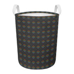 Rainbow LGBT Peace Sign Pattern Print Round Laundry Basket