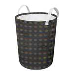 Rainbow LGBT Peace Sign Pattern Print Round Laundry Basket